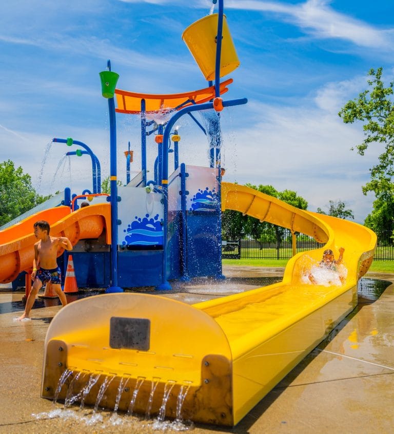 The Only Splash Pad in Sacramento with Water Slides: White Rock Splash Park