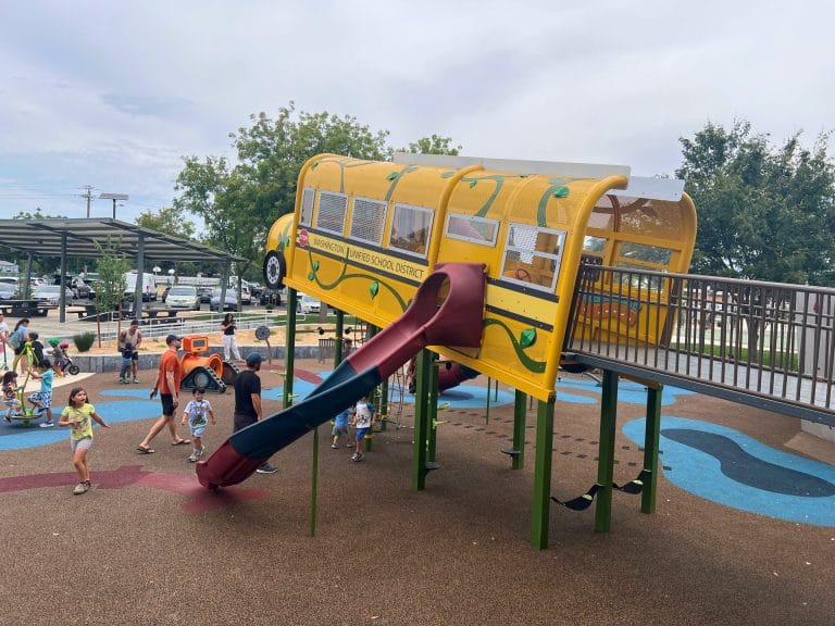 Westacre Park in West Sacramento: School bus playground