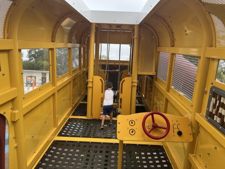 Westacre Park in West Sacramento: School bus playground