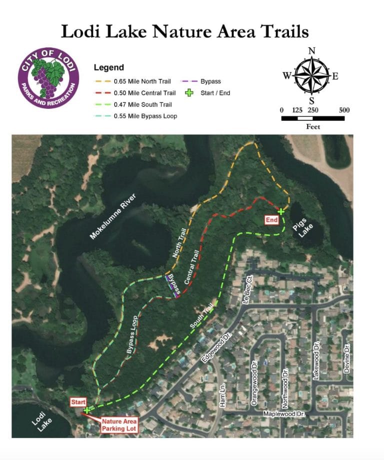 Lodi Lake Nature Trails Map 